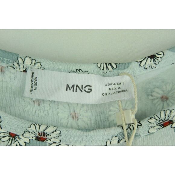 Mango Daisy Floral T-Shirt Short Sleeve Womens Size Large New - Picture 2 of 6